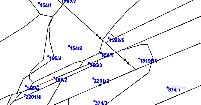 Parcela st. 154/3 v KÚ Třinec, Katastrální mapa