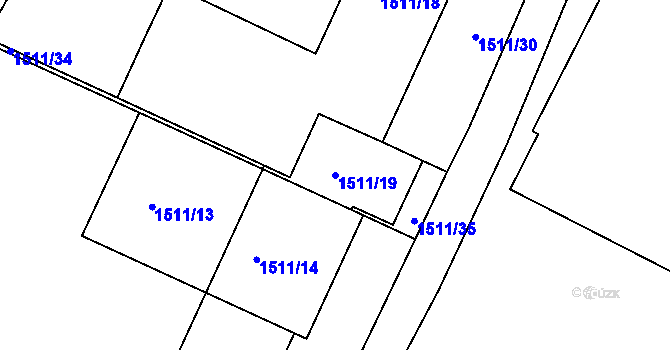 Parcela st. 1511/19 v KÚ Třinec, Katastrální mapa