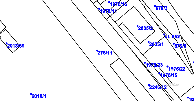 Parcela st. 276/11 v KÚ Třinec, Katastrální mapa