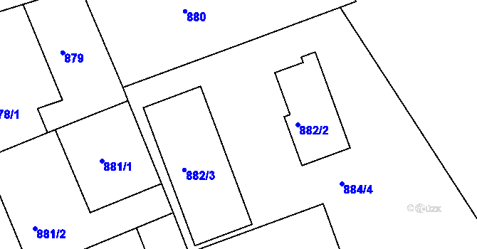 Parcela st. 882/1 v KÚ Třinec, Katastrální mapa