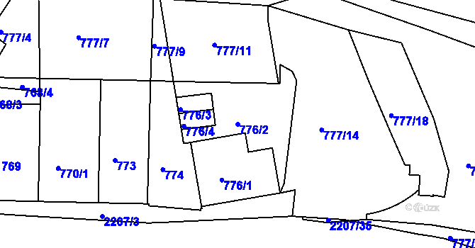 Parcela st. 776/2 v KÚ Třinec, Katastrální mapa