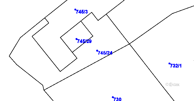 Parcela st. 745/24 v KÚ Třinec, Katastrální mapa