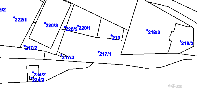 Parcela st. 217/1 v KÚ Třinec, Katastrální mapa