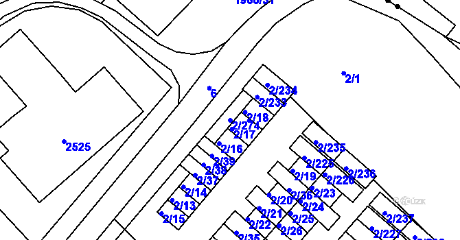 Parcela st. 2/274 v KÚ Třinec, Katastrální mapa