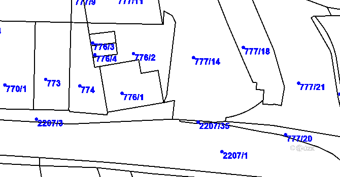 Parcela st. 777/13 v KÚ Třinec, Katastrální mapa
