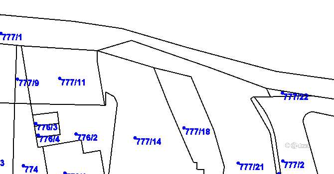 Parcela st. 777/16 v KÚ Třinec, Katastrální mapa