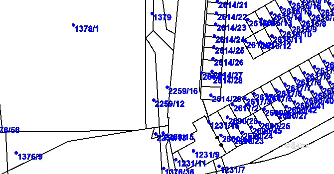 Parcela st. 2259/16 v KÚ Třinec, Katastrální mapa