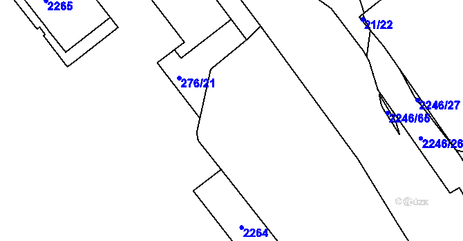 Parcela st. 2246/33 v KÚ Třinec, Katastrální mapa