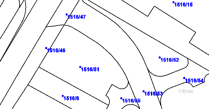 Parcela st. 1516/41 v KÚ Třinec, Katastrální mapa