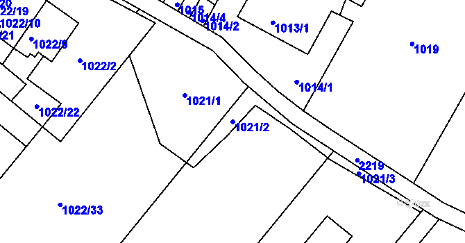 Parcela st. 1021/2 v KÚ Třinec, Katastrální mapa