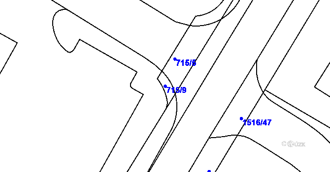Parcela st. 715/9 v KÚ Třinec, Katastrální mapa