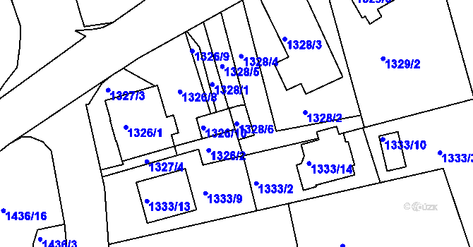 Parcela st. 1328/6 v KÚ Třinec, Katastrální mapa