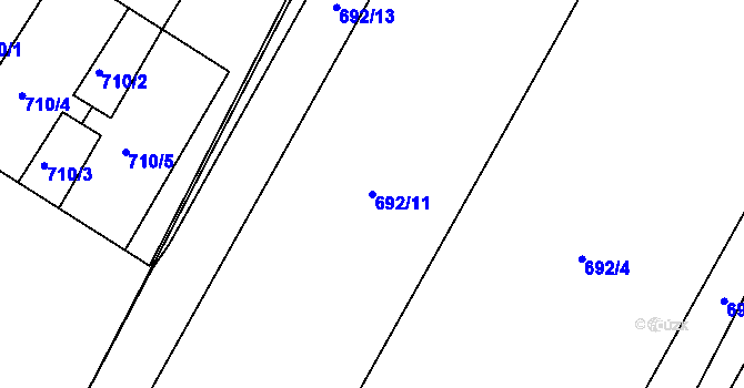 Parcela st. 692/11 v KÚ Třinec, Katastrální mapa