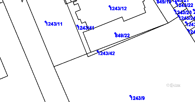 Parcela st. 1243/42 v KÚ Třinec, Katastrální mapa