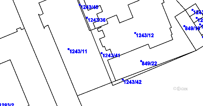 Parcela st. 1243/41 v KÚ Třinec, Katastrální mapa