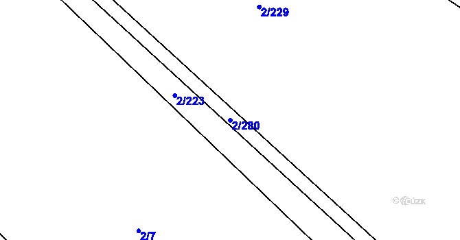 Parcela st. 2/280 v KÚ Třinec, Katastrální mapa