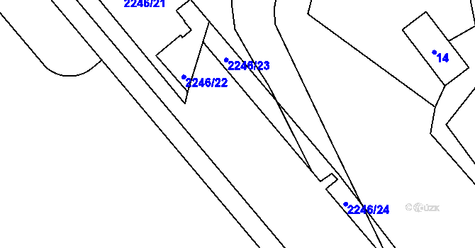 Parcela st. 2246/46 v KÚ Třinec, Katastrální mapa