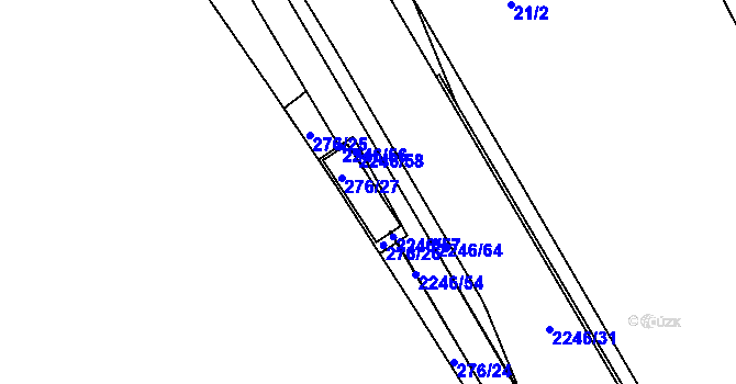 Parcela st. 2246/59 v KÚ Třinec, Katastrální mapa