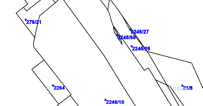 Parcela st. 2246/60 v KÚ Třinec, Katastrální mapa