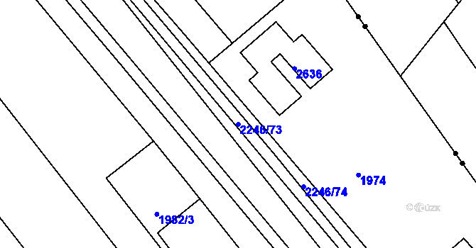 Parcela st. 2246/73 v KÚ Třinec, Katastrální mapa
