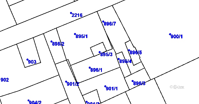 Parcela st. 895/3 v KÚ Třinec, Katastrální mapa