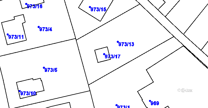Parcela st. 973/17 v KÚ Třinec, Katastrální mapa
