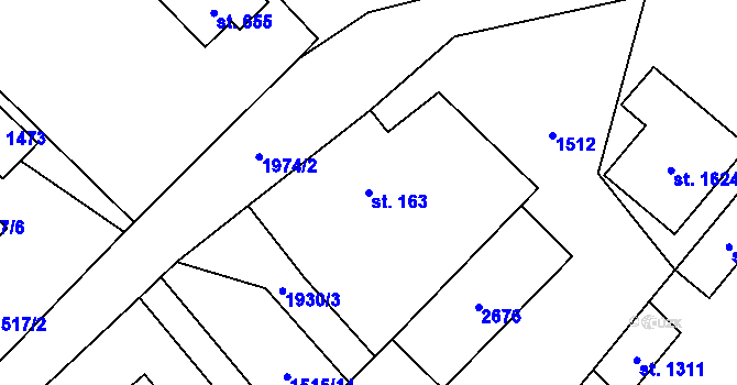 Parcela st. 163 v KÚ Konská, Katastrální mapa