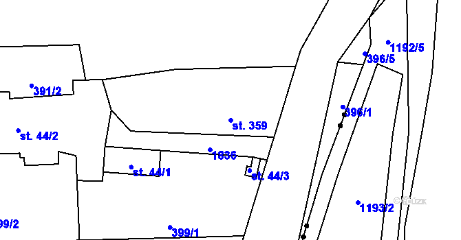 Parcela st. 359 v KÚ Konská, Katastrální mapa