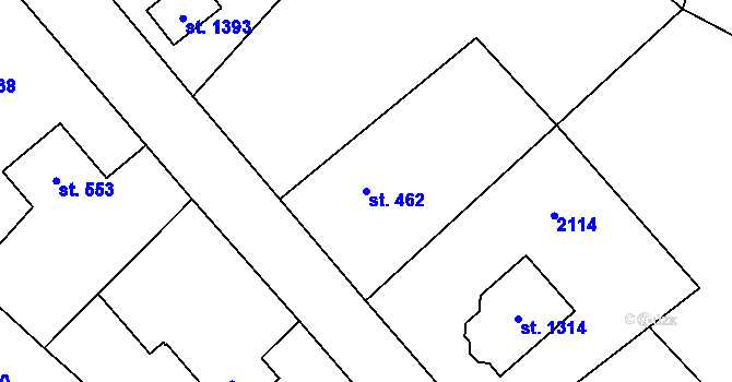 Parcela st. 462 v KÚ Konská, Katastrální mapa