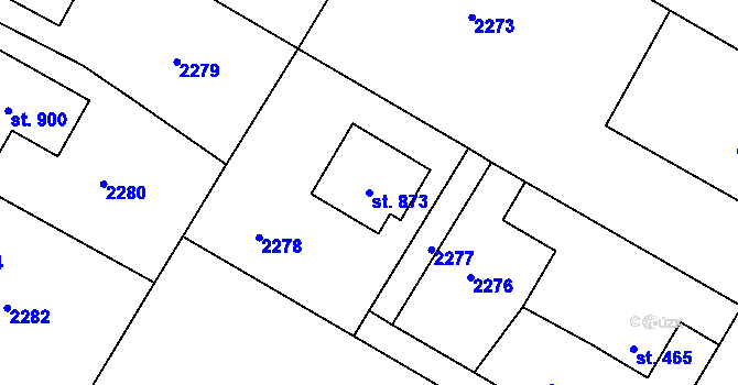 Parcela st. 873 v KÚ Konská, Katastrální mapa