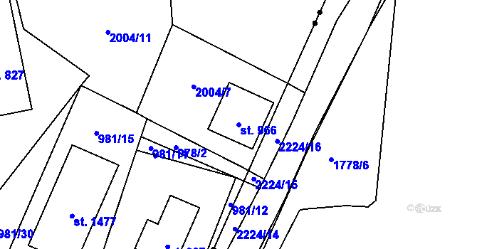 Parcela st. 966 v KÚ Konská, Katastrální mapa