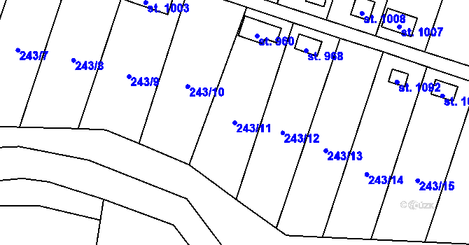 Parcela st. 243/11 v KÚ Konská, Katastrální mapa