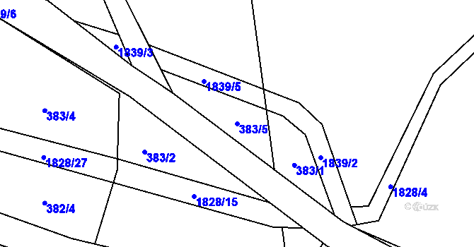 Parcela st. 383/5 v KÚ Konská, Katastrální mapa