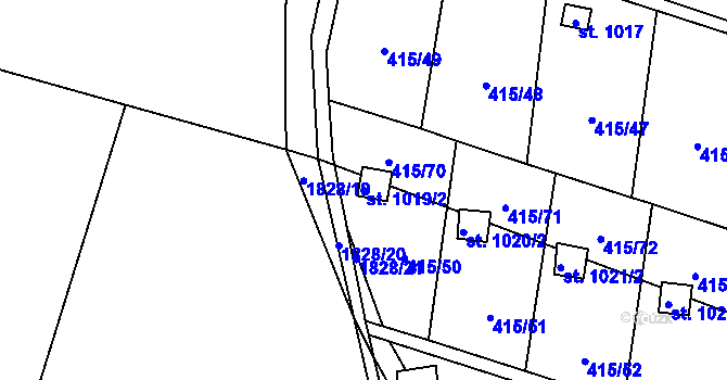 Parcela st. 1019/2 v KÚ Konská, Katastrální mapa