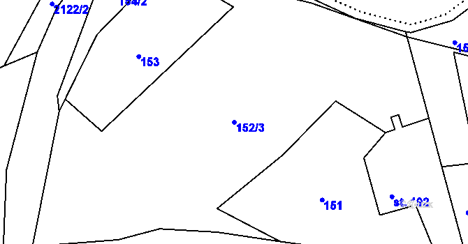 Parcela st. 152/3 v KÚ Horní Líštná, Katastrální mapa