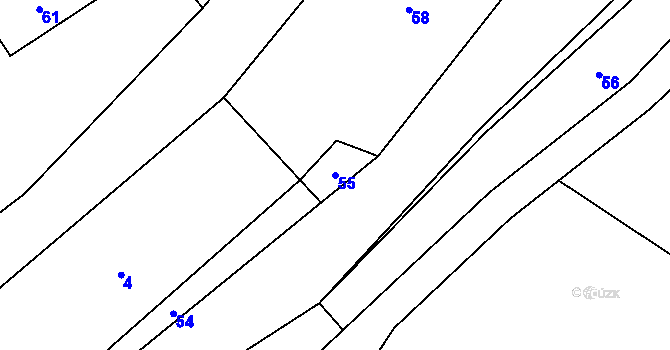 Parcela st. 55 v KÚ Horní Líštná, Katastrální mapa
