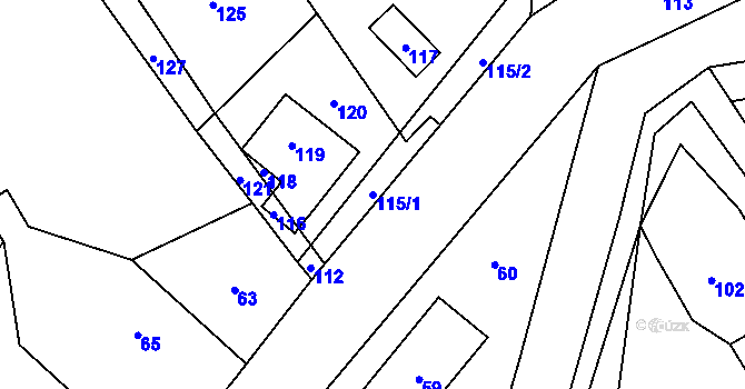 Parcela st. 115/1 v KÚ Horní Líštná, Katastrální mapa