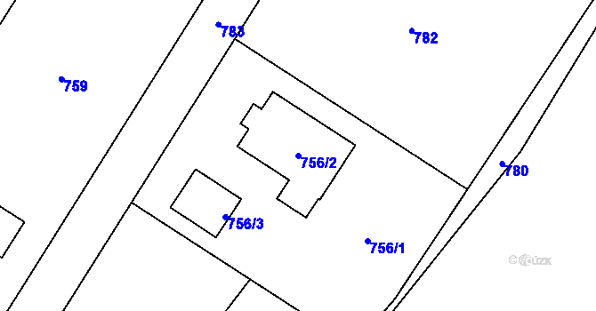 Parcela st. 756/2 v KÚ Horní Líštná, Katastrální mapa