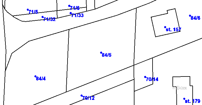 Parcela st. 84/5 v KÚ Kojkovice u Třince, Katastrální mapa