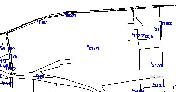 Parcela st. 217/1 v KÚ Kojkovice u Třince, Katastrální mapa