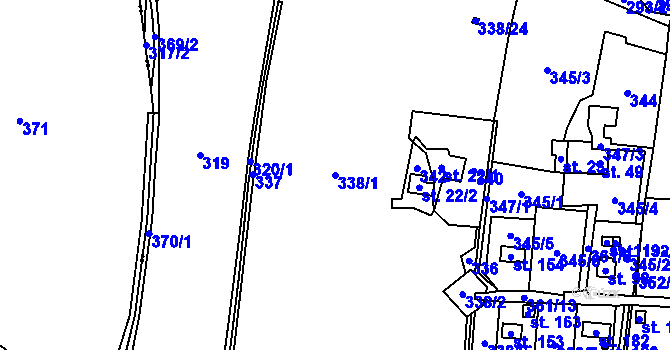 Parcela st. 338/1 v KÚ Kojkovice u Třince, Katastrální mapa