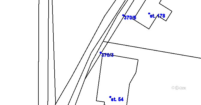 Parcela st. 370/3 v KÚ Kojkovice u Třince, Katastrální mapa