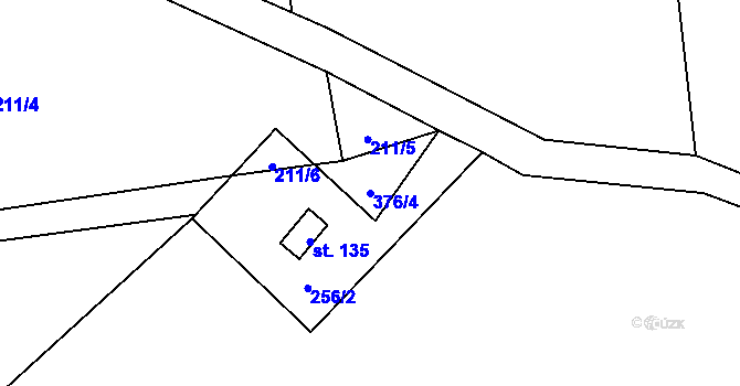 Parcela st. 376/4 v KÚ Kojkovice u Třince, Katastrální mapa