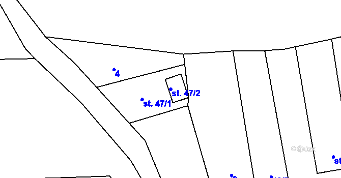 Parcela st. 47/2 v KÚ Kojkovice u Třince, Katastrální mapa