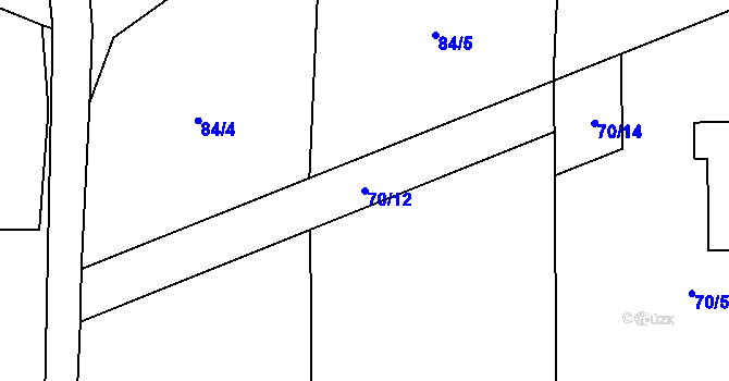 Parcela st. 70/12 v KÚ Kojkovice u Třince, Katastrální mapa