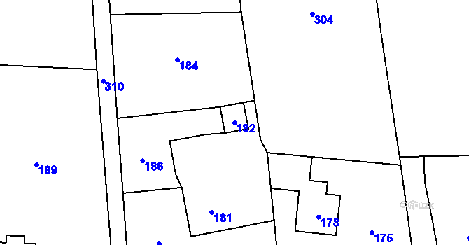 Parcela st. 182 v KÚ Kojkovice u Třince, Katastrální mapa