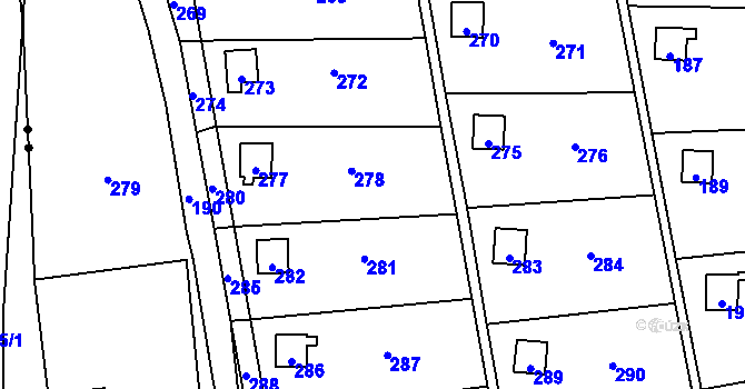 Parcela st. 665/22 v KÚ Český Puncov, Katastrální mapa
