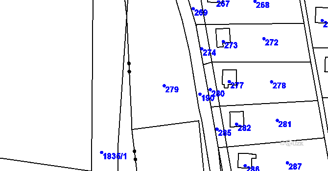 Parcela st. 670/4 v KÚ Český Puncov, Katastrální mapa