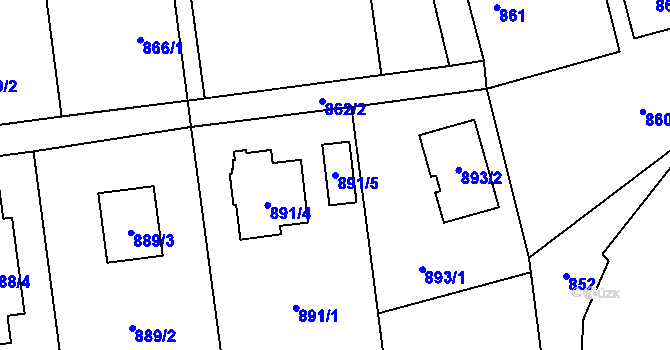 Parcela st. 891/5 v KÚ Dolní Líštná, Katastrální mapa