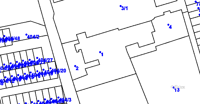 Parcela st. 1 v KÚ Dolní Líštná, Katastrální mapa